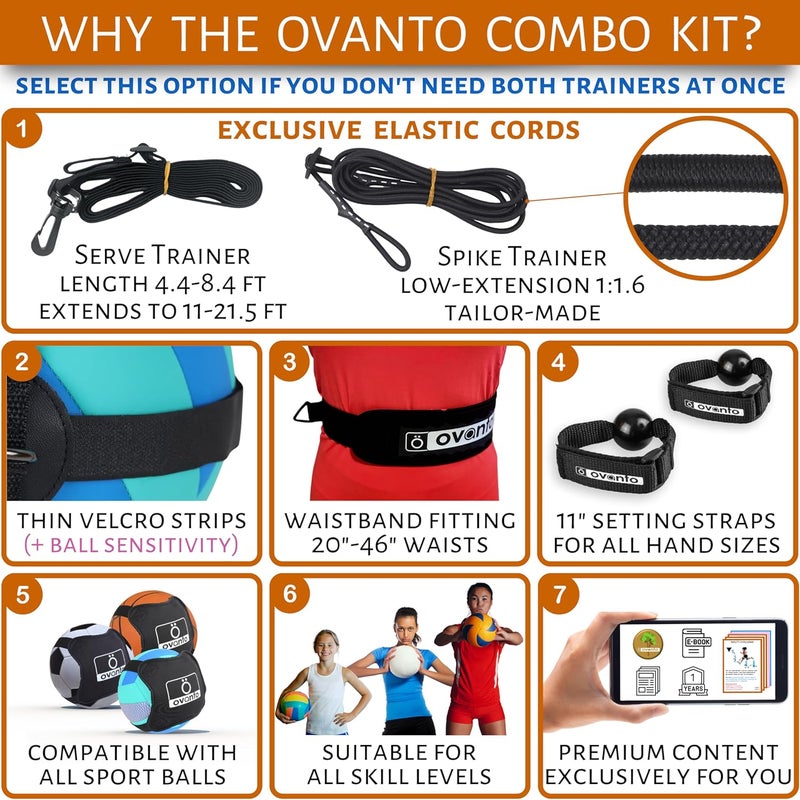 OVANTO Volleyball Training Equipment Aid – Solo Volleyball Equipment in 4 Styles to Serve, Spike, Set and Pass Like a Pro - Adjustable Volleyball Practice Equipment Gift for Beginners & Experts - Image 5